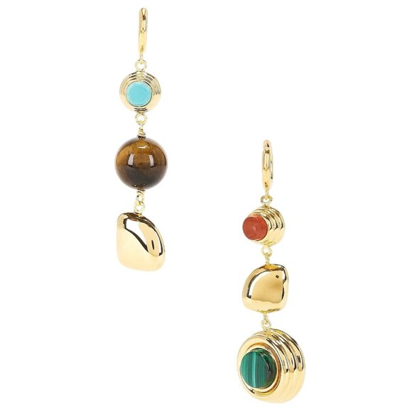 DEVE Le Cabanon Earrings in Sterling Silver & Multicolor New Womens Dangle - Picture 1 of 6